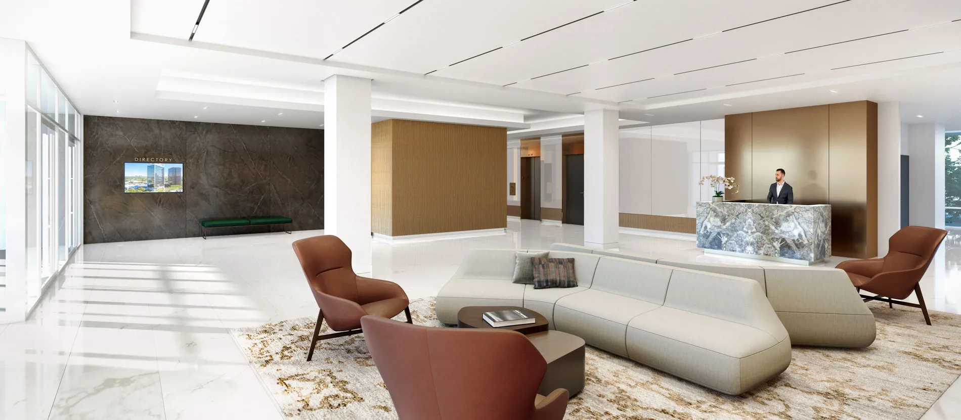 RENDERING OF REDESIGNED OFFICE LOBBY